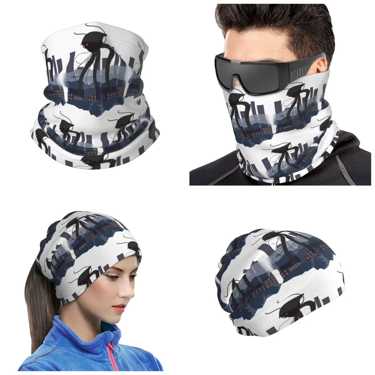 War Of The Worlds Martian Tripod Bandana Neck Cover Printed Wrap Scarf Multi-use Headband Unisex Adult Winter