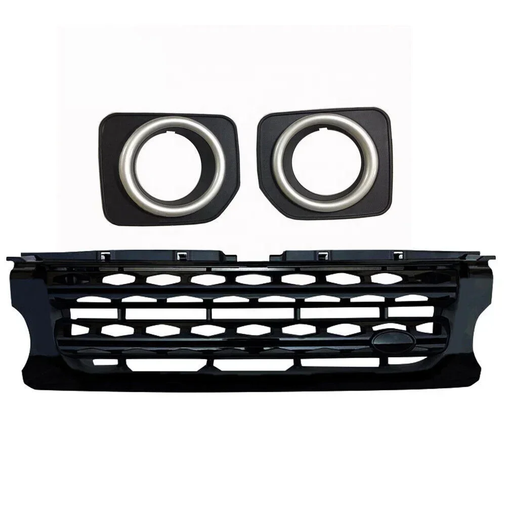 Fits for Discovery 4 LR4 2014-2017 Front Grille Side Vent Fog Lights Lamp Frame