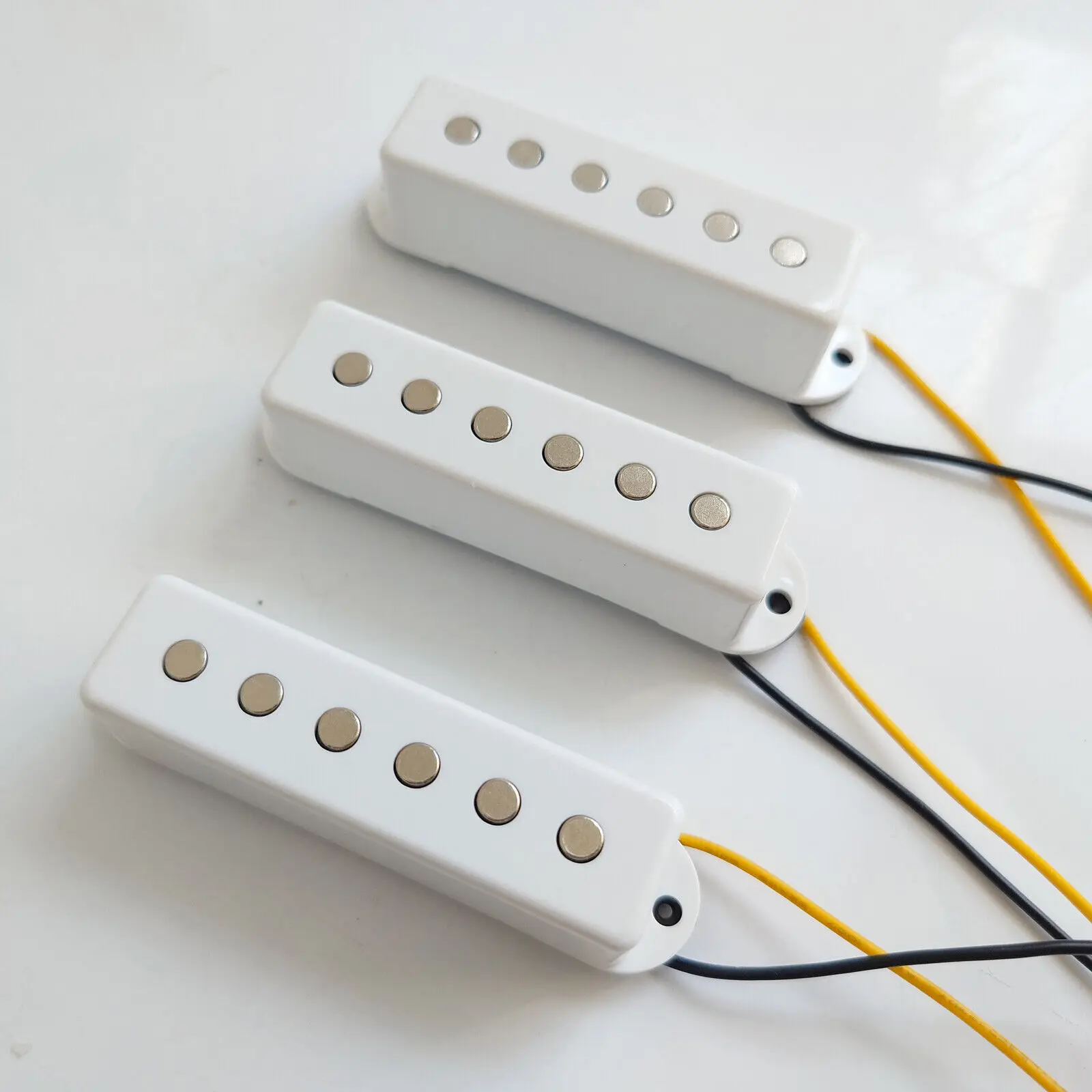 SSS Single Coil Pickups Set White Vintage Square for 62 Jaguar Guitar Replacement parts