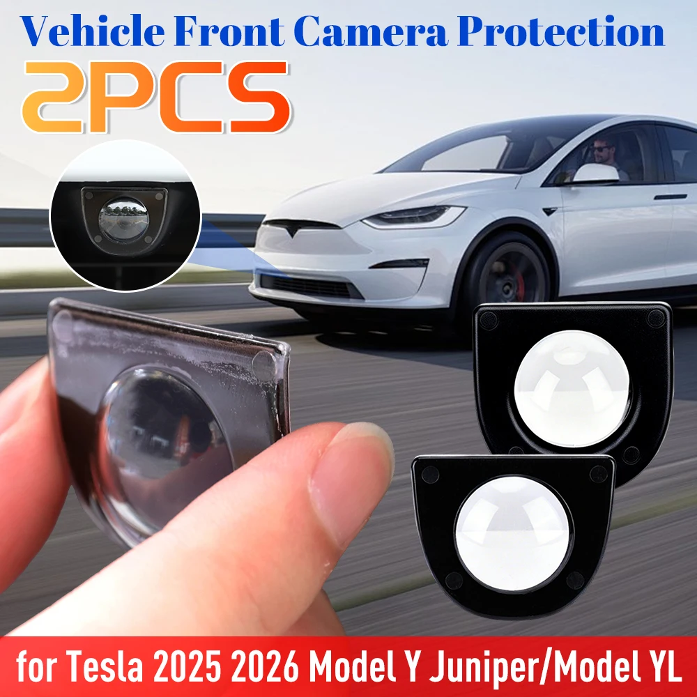 

2Pcs Car Camera Lens House Waterproof Camera Lens Protection Cover Wear Resist for Tesla Model Y Juniper/Model YL 2025 2026
