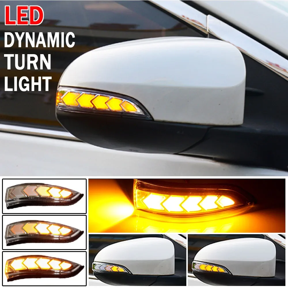 LED Dynamic Turn Signal Light Flowing Water Blinker For Toyota Vios Altis Yaris Corolla Camry Venza Avalon Flashing Light