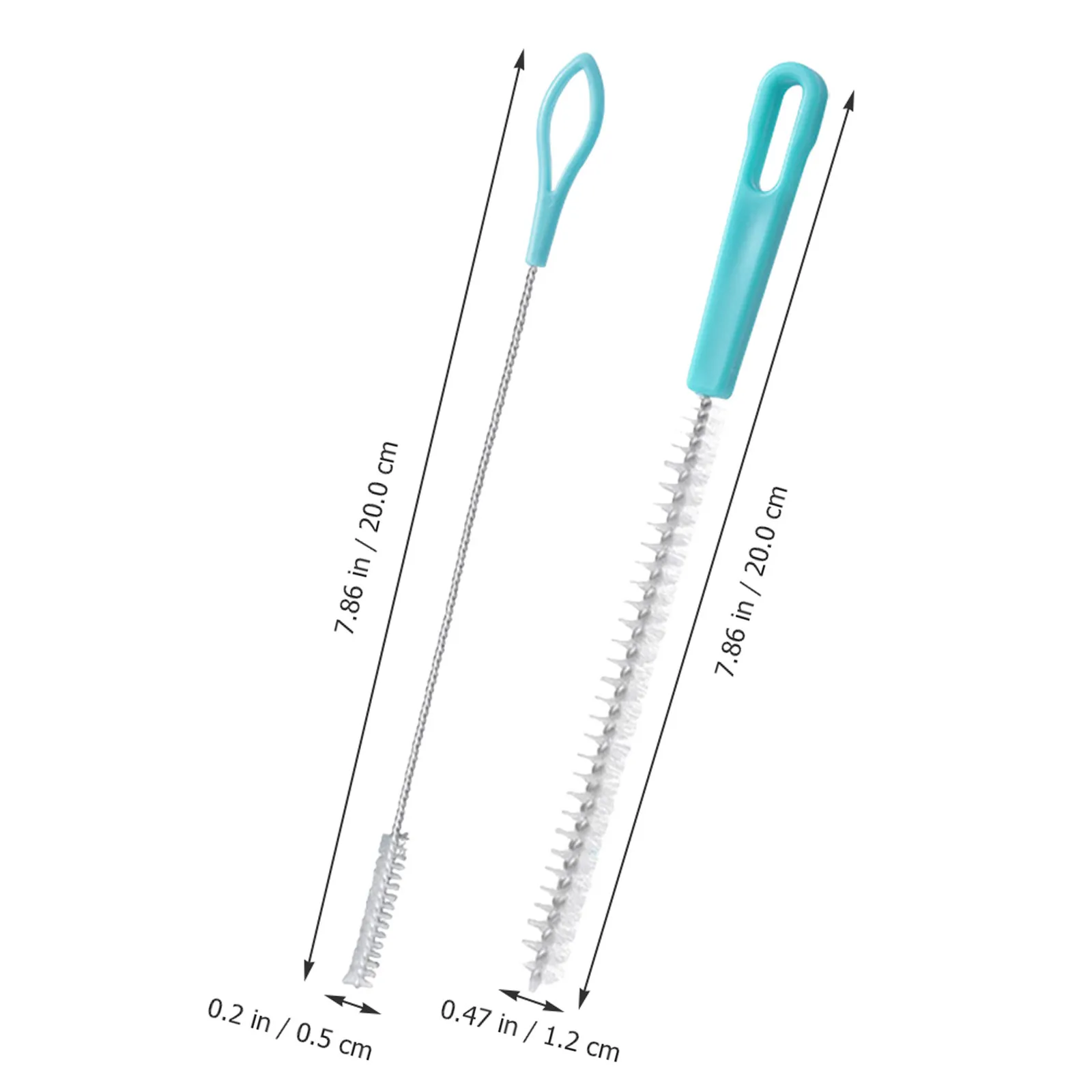 2Pcs Multi-Function Straw Cleaning Brush Long Flexible Bristles for Lotus Root Mud Tube Kettle Spout Bottle Lid Narrow Space
