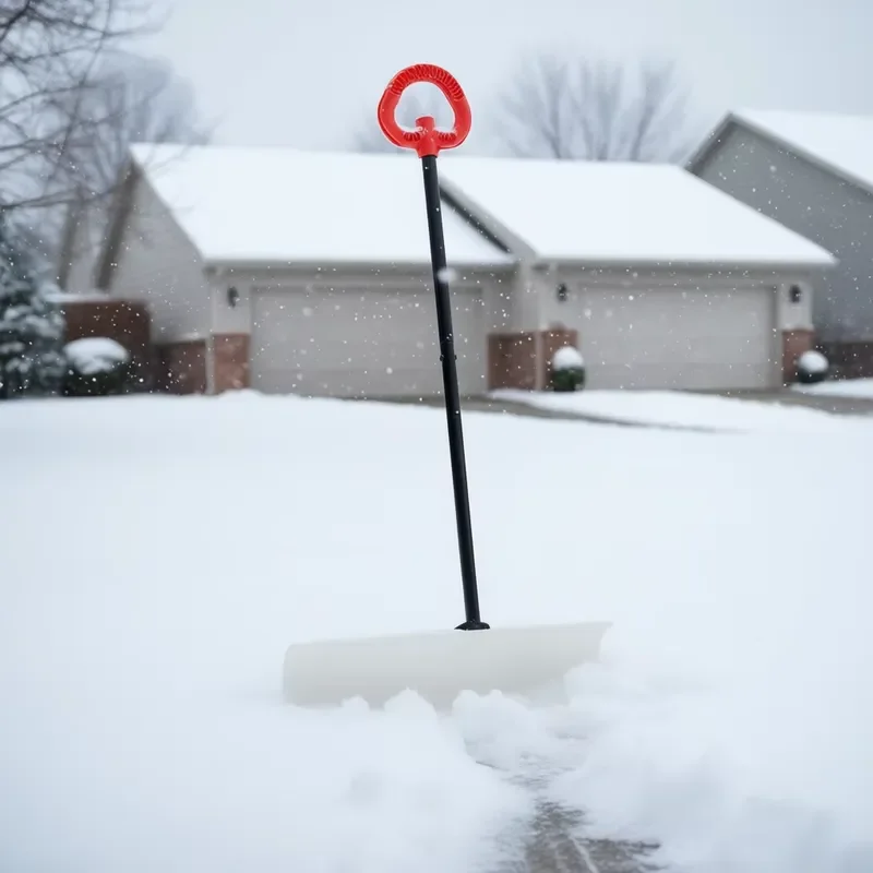 Ergonomic Snow Shovel 36 Inch HDPE Blade Metal D Handle Red Outdoor Winter Snow Removal Tool