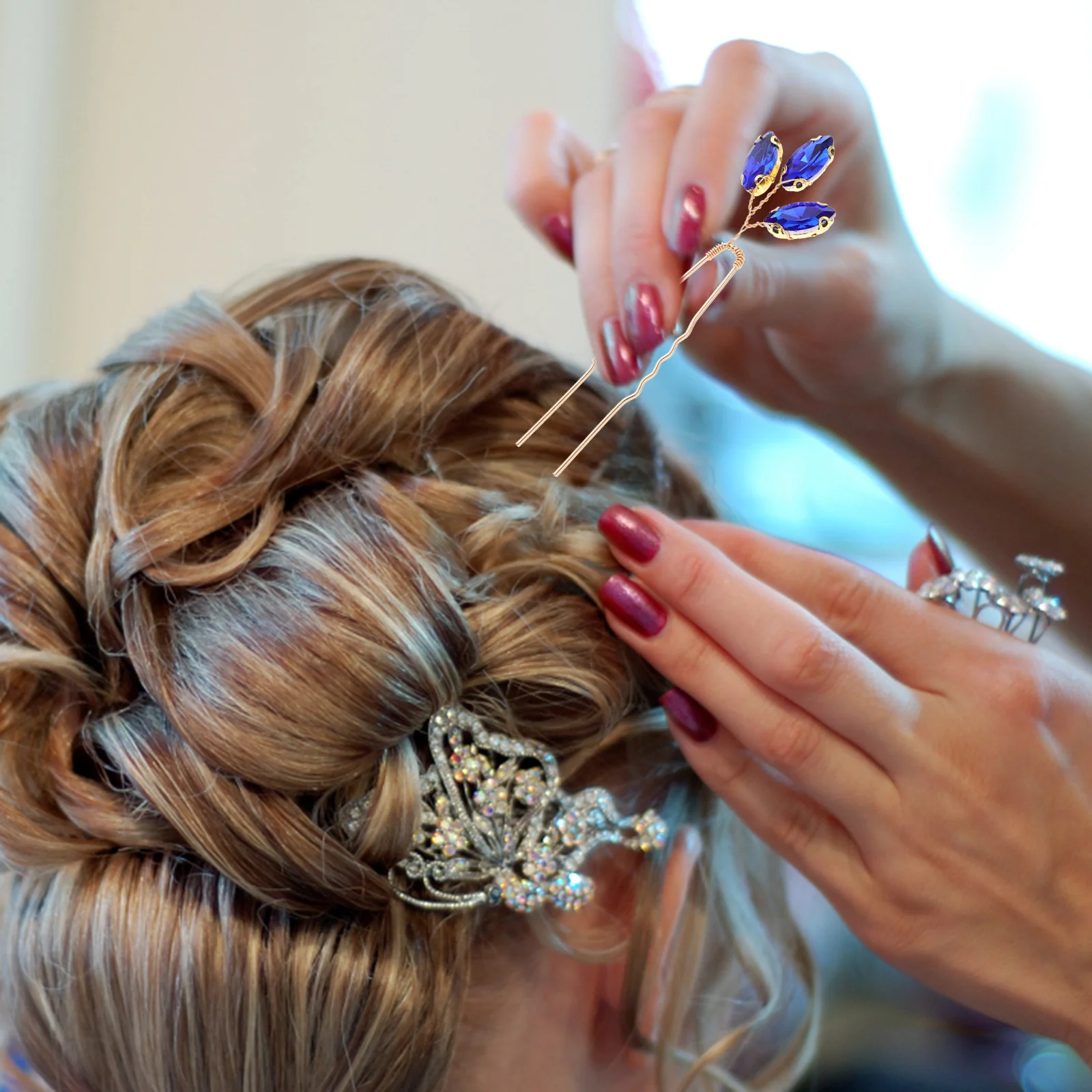 

3Pcs U Shaped Rhinestone Bridal Hairpin Wedding Hair Pins Metal Hair Accessories Secure Comfortable Durable Hairpieces