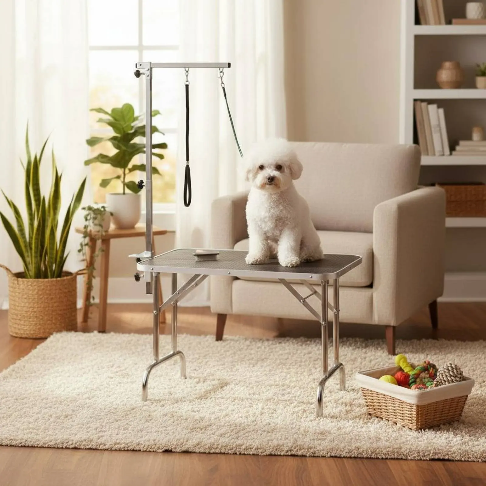 

Grooming Table Restraint Support Stainless Steel Grooming Table Clamp Support Sturdy-Duty for Home