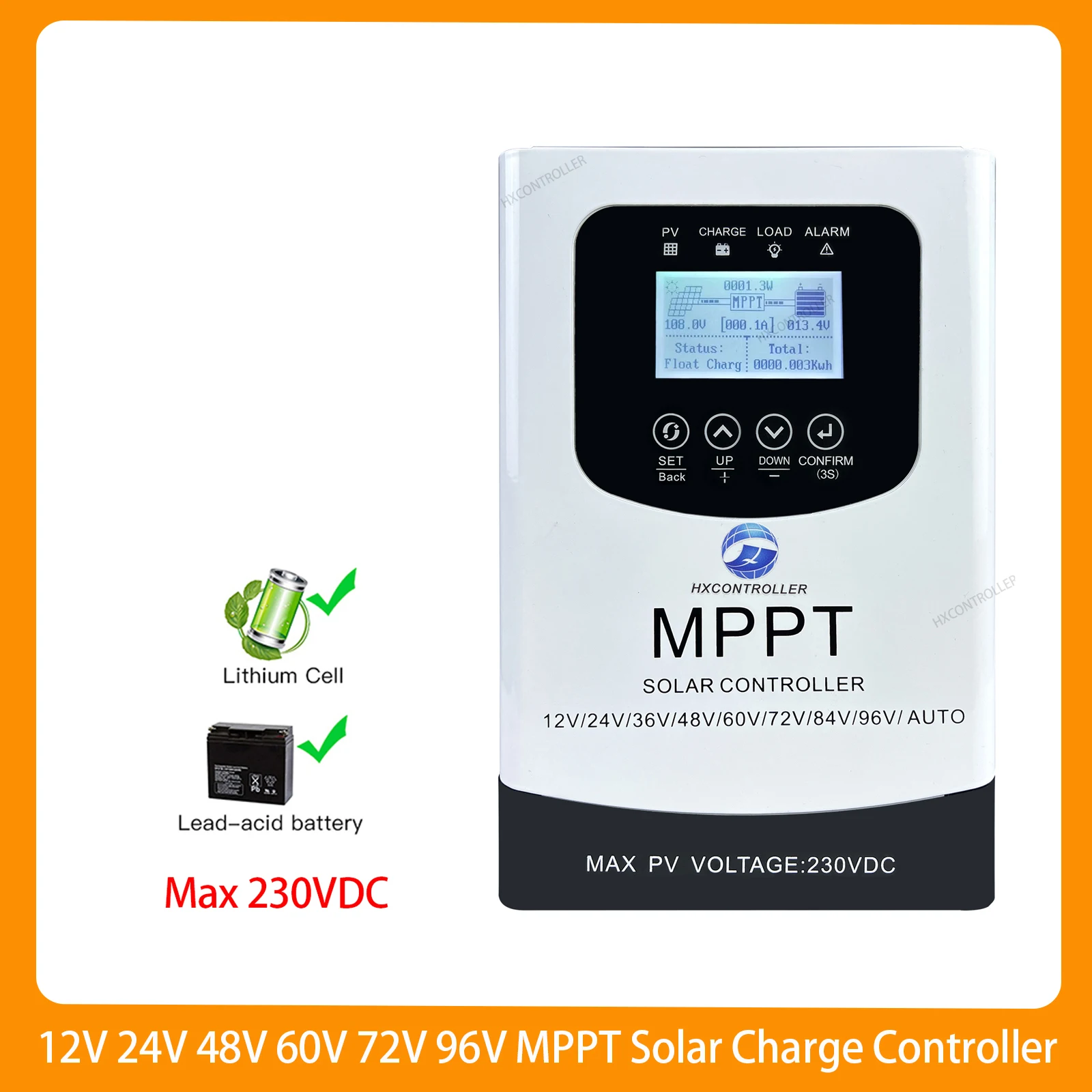 Brazil Stock 40A 60A 70A 80A MPPT Solar Charge Controller 230VDC 12V 24V 48V 60V 72V 96V Solar System Battery Charger Regulator