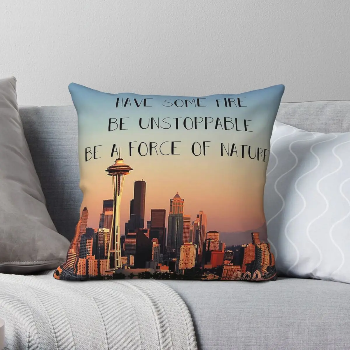 Have Some Fire Be Unstoppable Be A Force Of Nature Square Pillowcase Polyester Linen Velvet Creative Zip Home Cushion Cover