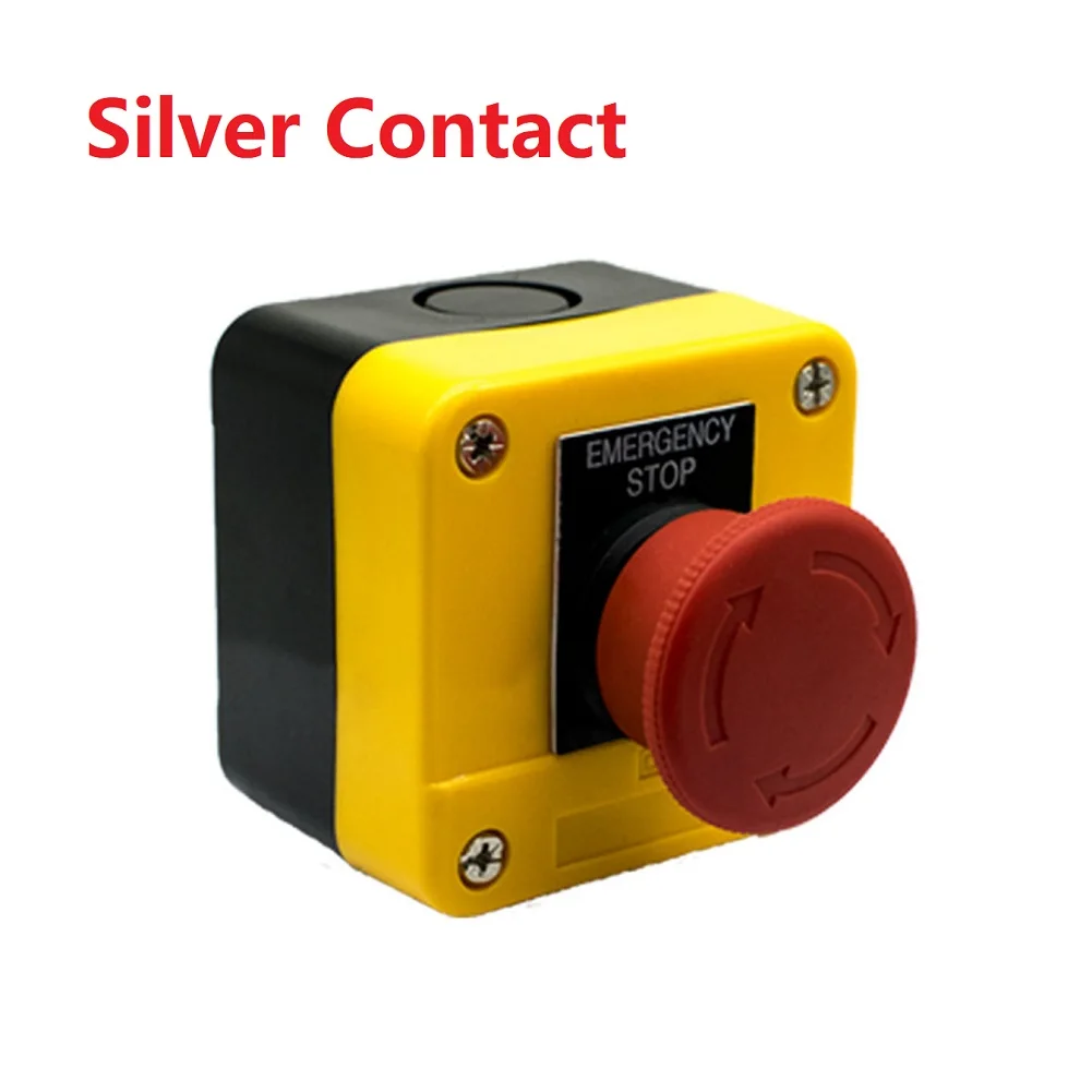 E-stop Push Button Switch CNC Exigent Stop Switch Sliver Contact Latching Switch Boasting A Rated Current Of 10A