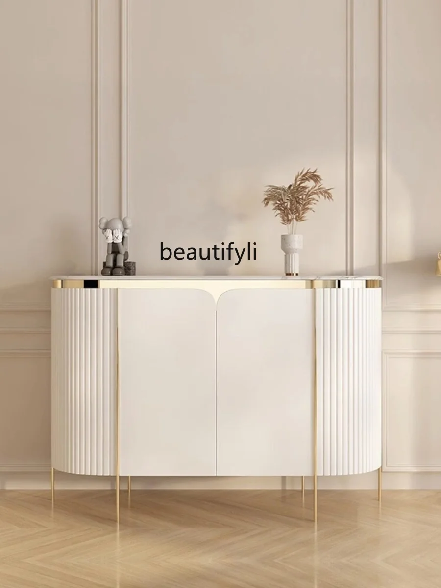 Light Luxury Minimalist Italian Entrance Cabinet Minimalist Modern Sideboard Living Room Decorative Storage Hallway Shoe Cabinet