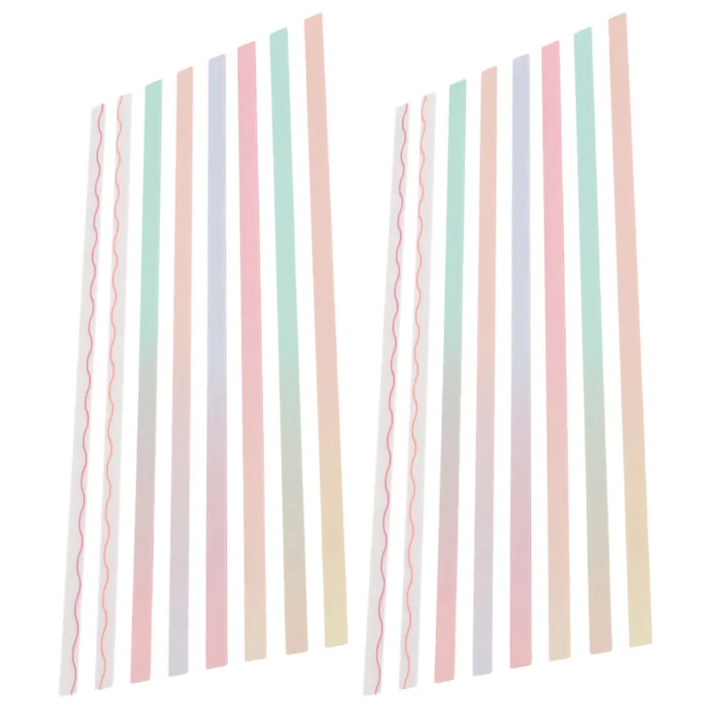 

2 set 2 Sets Long Bar Sticky Strips Reading Book Mark Index For Notebooks Books Magazines Office Supplies Reusable Page Marker