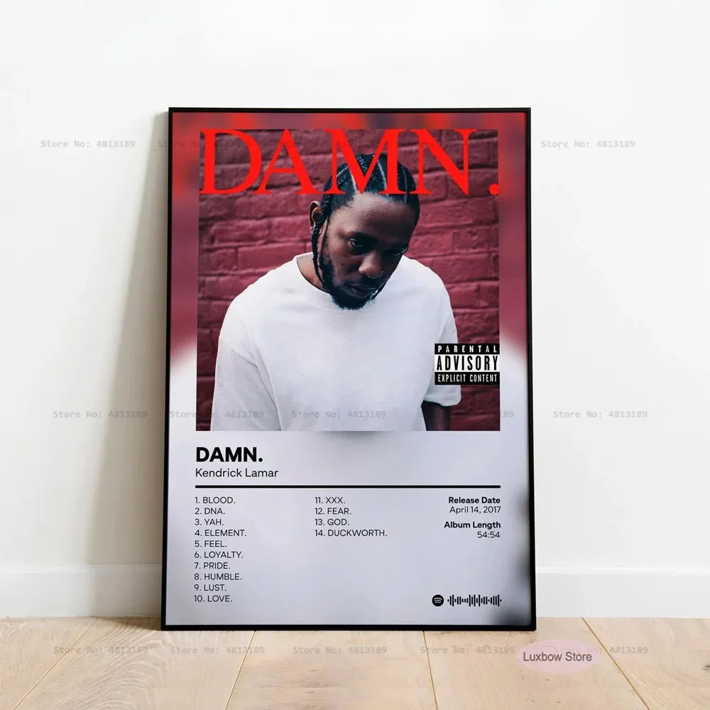 Kendrick Lamar Damn Good Kid Maad Hip Hop Album musicale Star Poster Stampe Su tela Pittura Arte Immagine della parete Soggiorno Home Decor