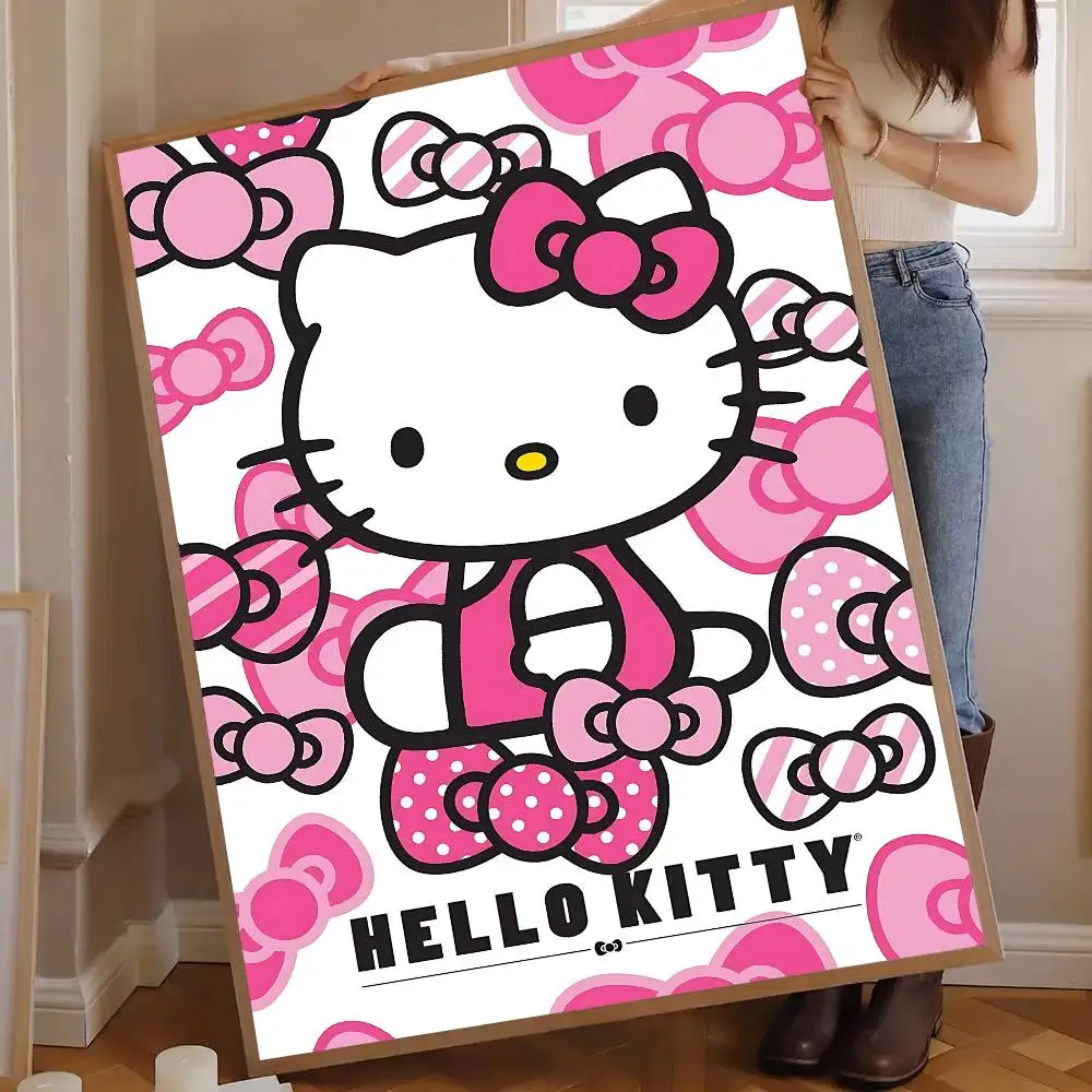 Cartoon H-HelloS K-KittyS Vintage Posters Sticky Retro Kraft Paper Sticker DIY Room Bar Cafe Kawaii Room Decor