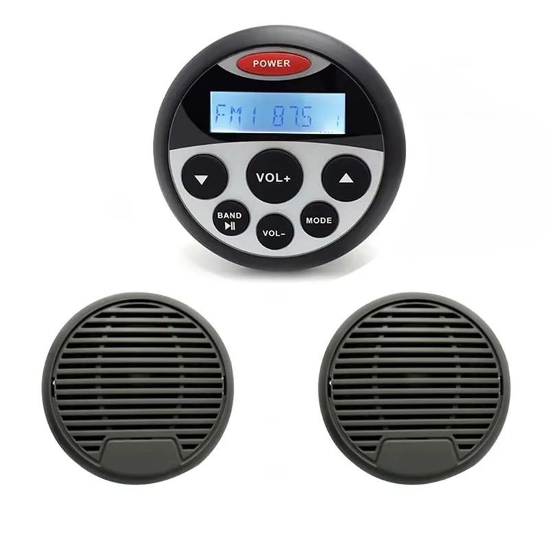 IP66 Waterproof 4‑Channel Marine Stereo System H804 H059 4x20W AM FM USB Radio With 3 Inch Marine Grade Speakers