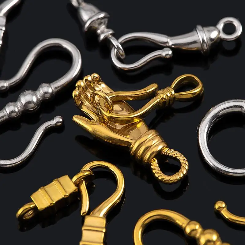 Stainless Steel Hand-Shape Toggle Connectors DIY Jewelry Making Bracelet Clasps Bulk Accessories