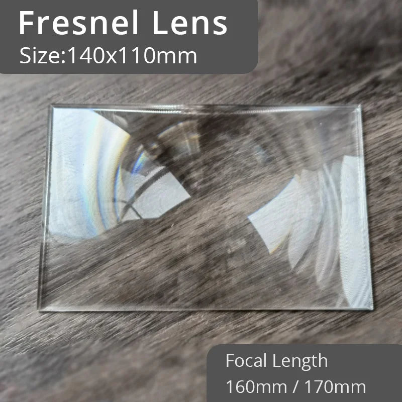 140x110mm DIY Projector Fresnel Lens Optical PMMA Thread Condensing Lenses Focusing Lentes Focal Length 160mm 170mm