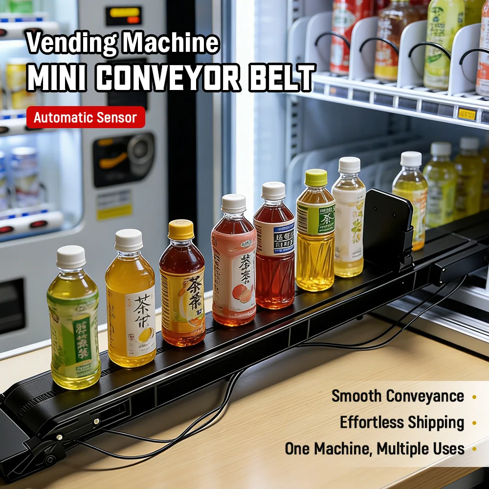 Mini Conveyor Belt for Vending Machine Replacement Conveyor Belt Assembly for Bottles, Cans and Boxes Small Conveyor Belt
