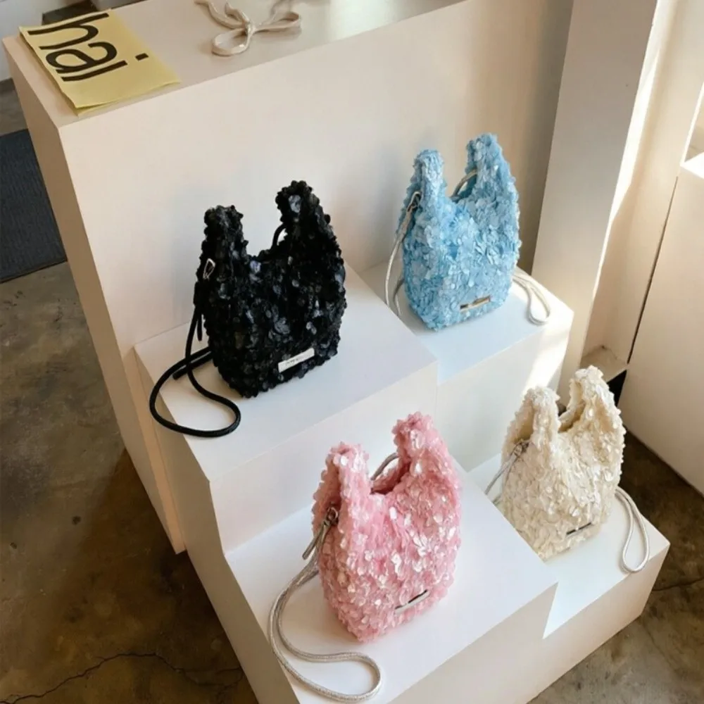 Glitter Mini Sequins Crossbody Bags Versatile Style Minimalist Bling Bling Shoulder Purses Patchwork Design Elegant Lipstick Bag