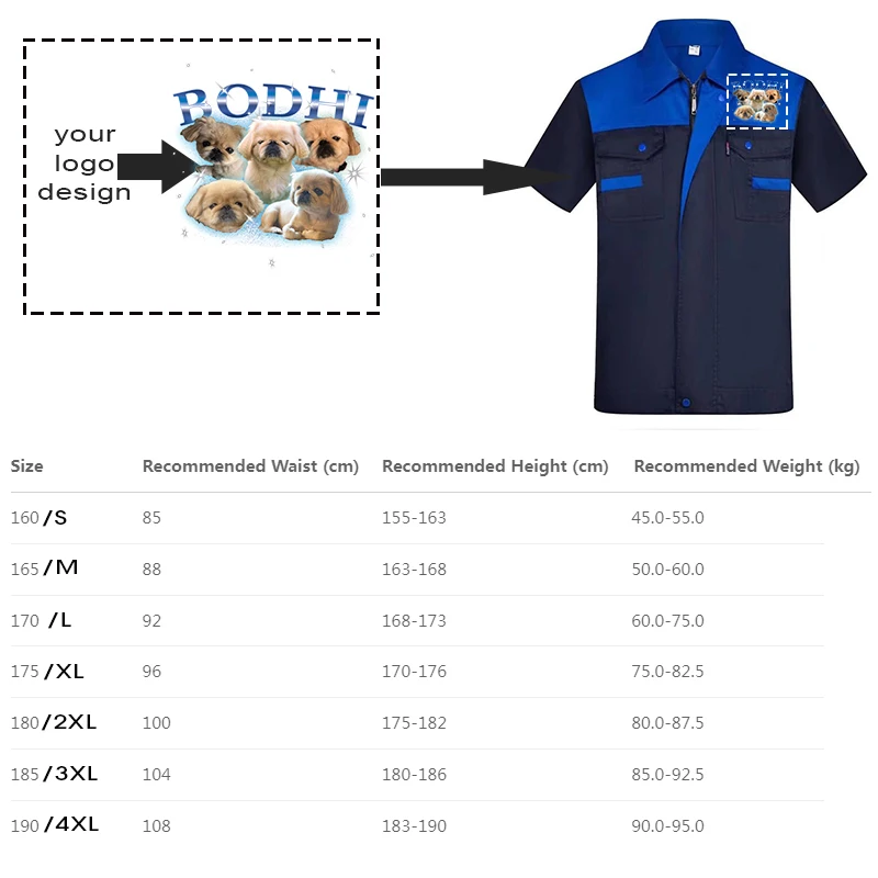 Summer Workwear Men's Women's Short Sleeve Thin Breathable Uniform Factory Service Auto Repair Top Ropa De Trabajo