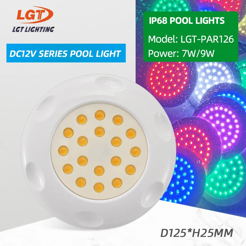 

Ip68 Waterproof LED Swimming Pool Light 12V 12W RGB Underwater Type Remote Control Recessed Ambient Lamp