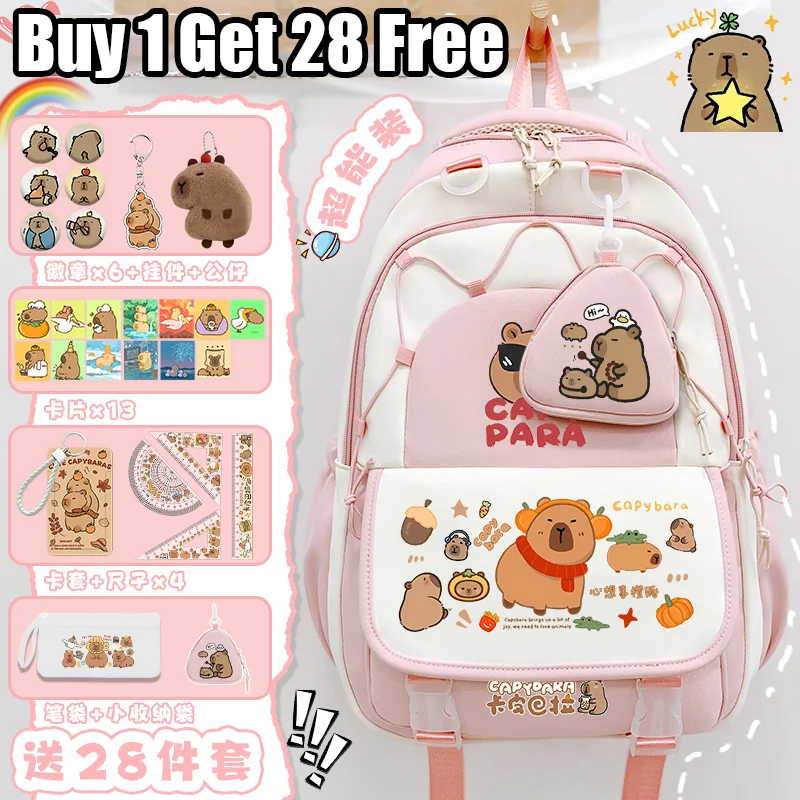 Capibara Backpack 2025 New Model Cute School Bag Fashion Cartoon Print Campus Backpack Teenager's Back to School Backpack