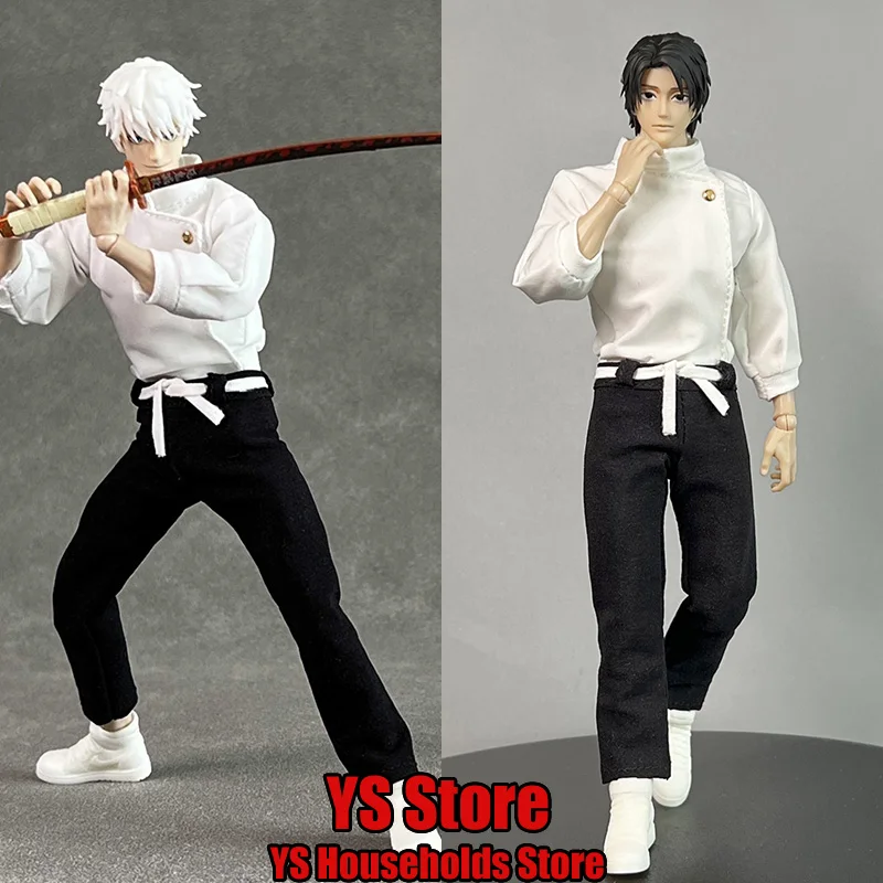 

1/12 Okkotsu Yuta Anime Man Figure White Uniform Top Black Pants Clothes Toys Accessory For Anime Jujutsu Kaisen 6" Figurine