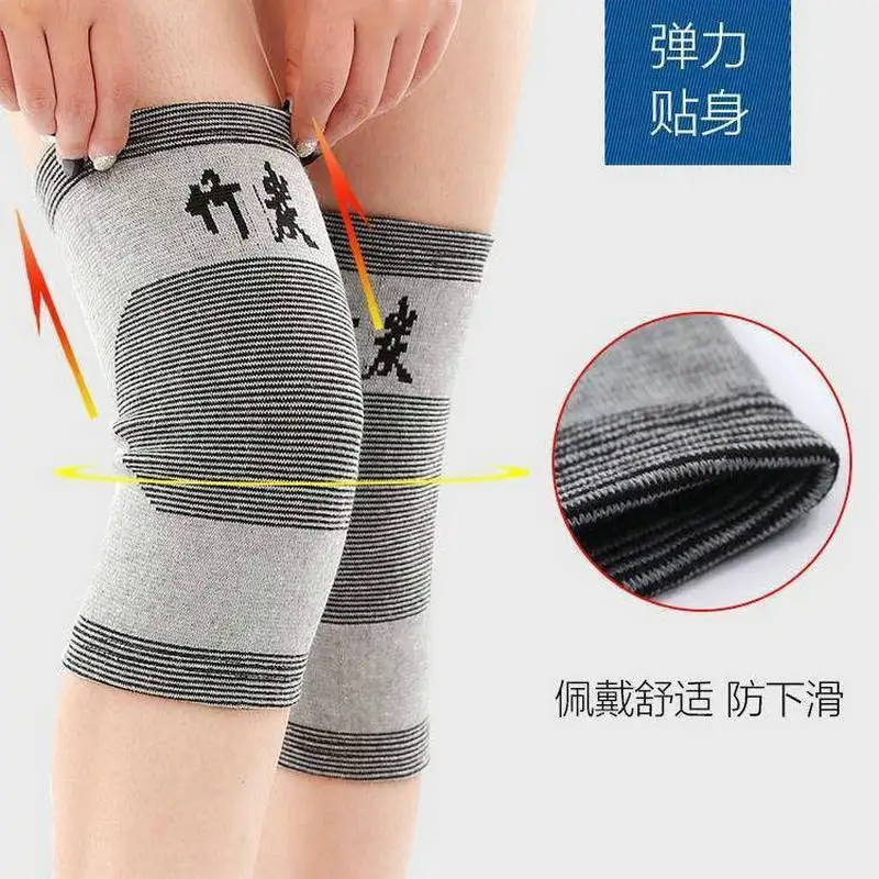 Spontaneous Heat 2pcs Knee Pads Knee Four Seasons Thin Brace Bamboo Charcoal Warm for Arthritis Joint Pai Relief Injury Recovery