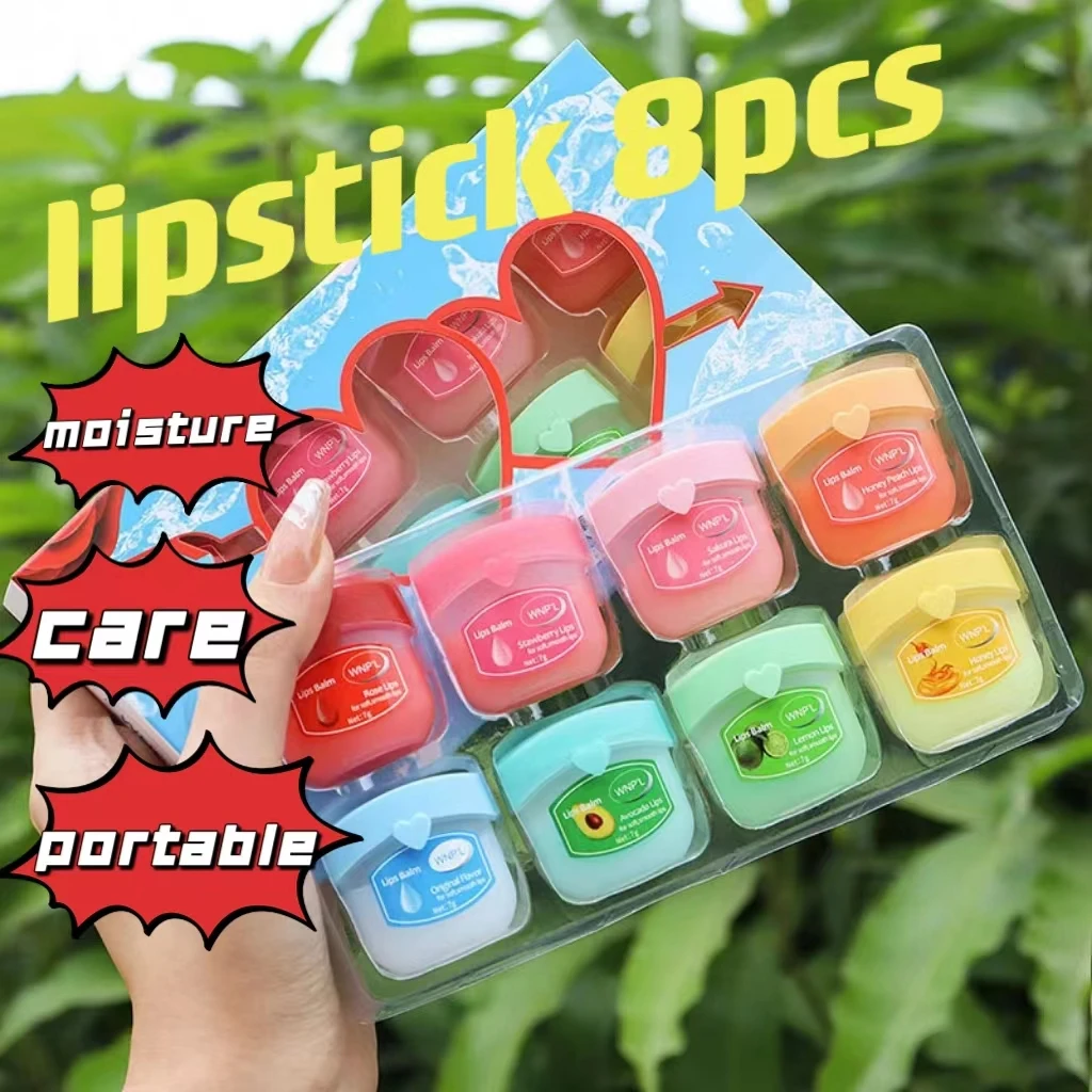 4/6/8pcs Fruit Series Lip Balm Set Set Moisturizing Refreshing Non-sticky Anti-cracked Lip Mask Vaseline For Lips Makeup