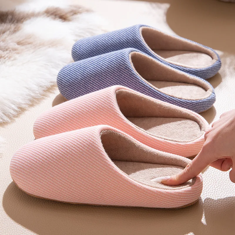 

Unisex Home Slippers Soft Slippers Warm Indoor Slides Non-slip Concise Couples Shoes Autumn Spring Bedroom Light Slience Flats