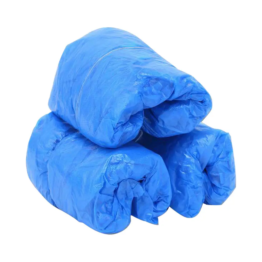 

100Pcs Waterproof AntiSlip Disposable Shoe Covers Breathable Dustproof Cases Blue NonWoven Fabric Protective ShoeBoots
