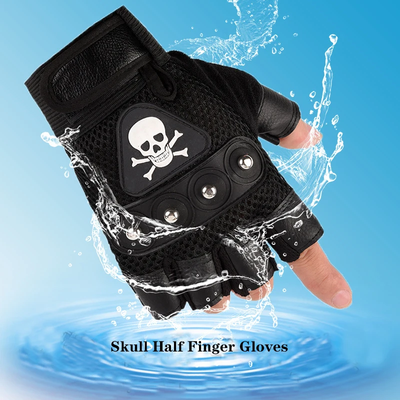 Guantes antideslizantes sin dedos para hombre, protectores solares transpirables, resistentes al desgaste, para montar en bicicleta, pesca, Escalada, Deportes al aire libre