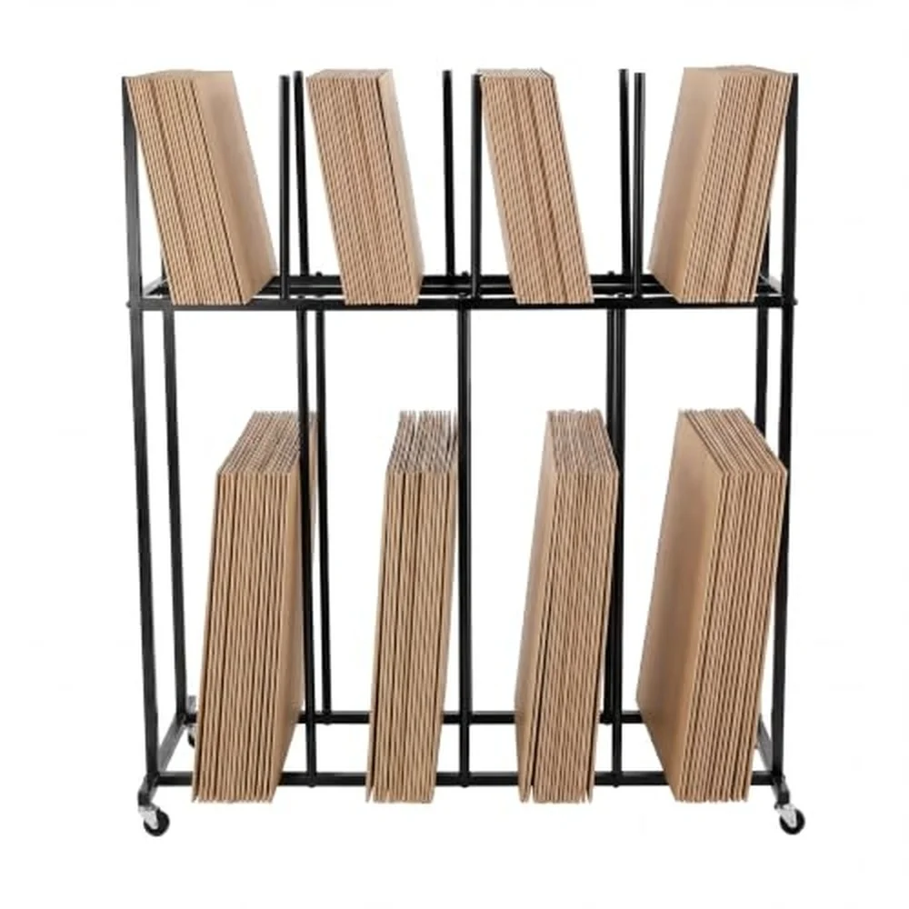 2 Tier Large Iron Art Rack with Caster Wheels Storage Organizer