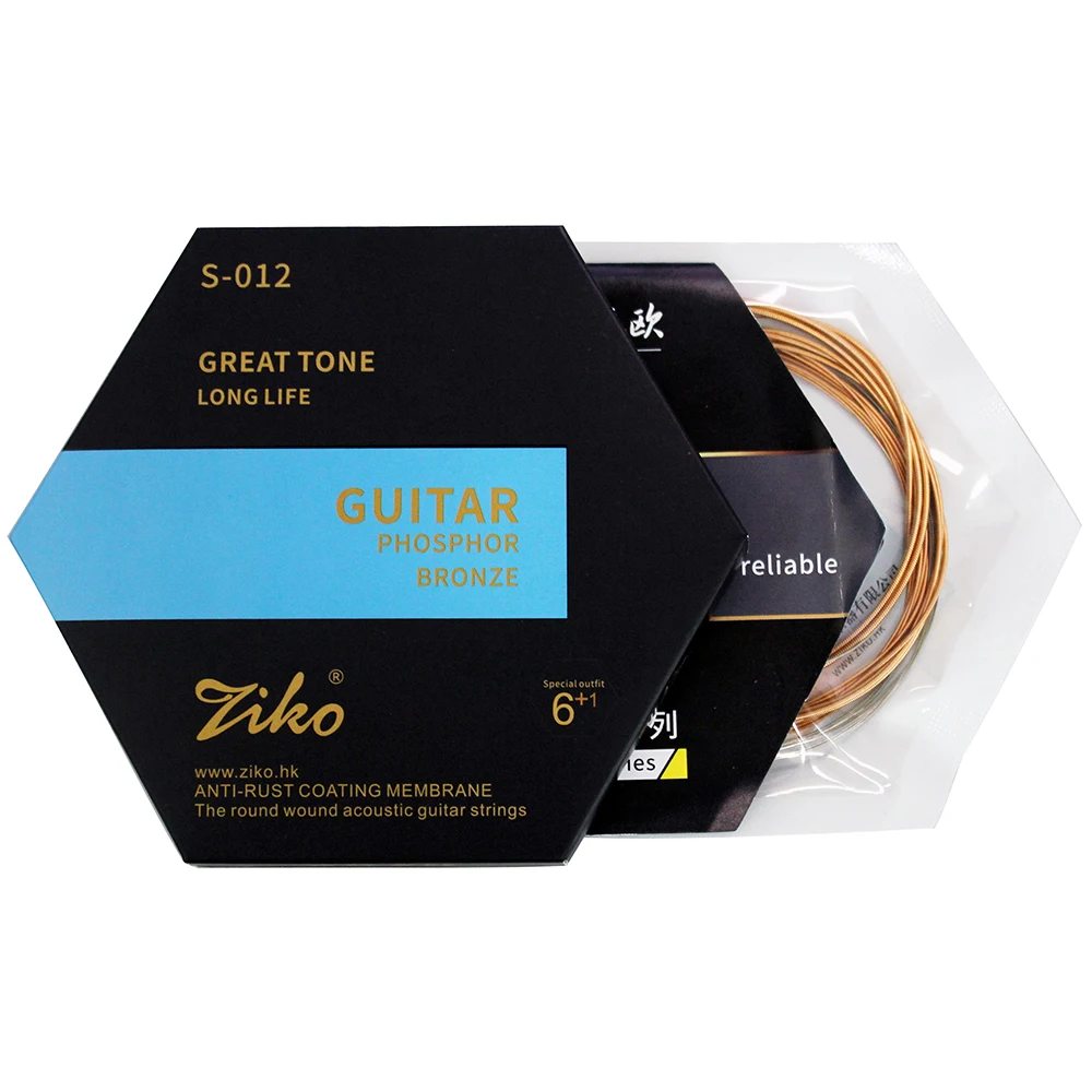 

Ziko Acoustic Guitar Strings Hexangular Steel Core Phosphor Bronze Wire Wound for Folk Guitar Strings Acoustic Accessories S-012