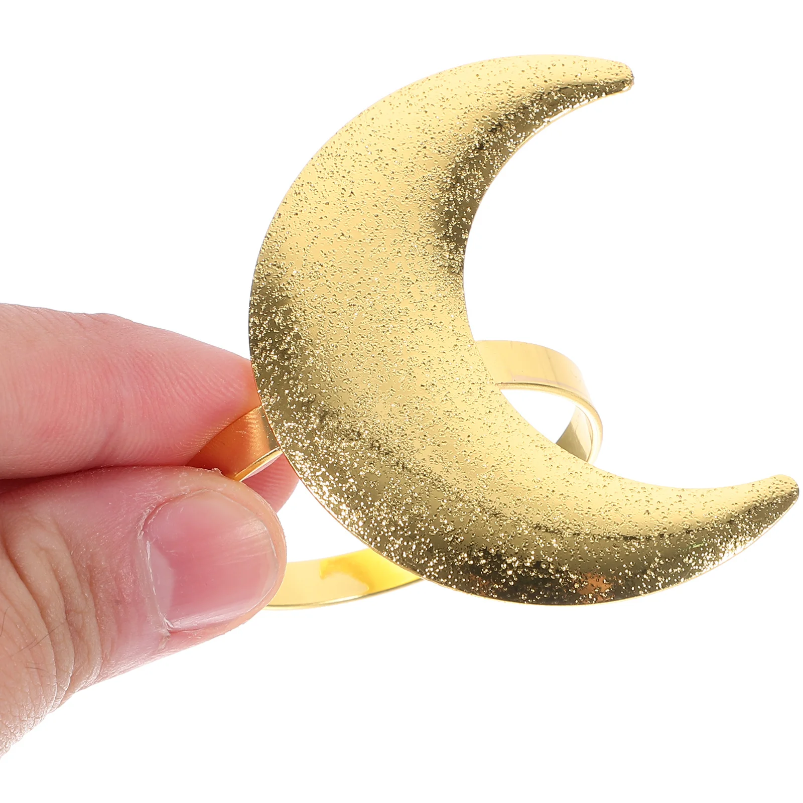 

6Pcs Golden Moon Napkin Rings Elegant Alloy Dinner Party Decorations Metal Napkin Holders for Wedding Holiday Table Decoration