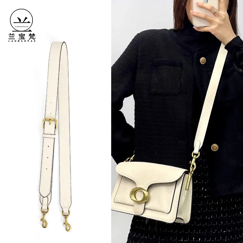 Hot Coac Tabby Bag Accessories Replacement Cow Leather Wide Shoulder Strap Bag Chain Strap Leather Crossbody Belt Accessory