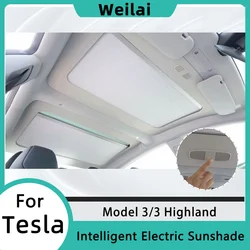 For Tesla Model 3 Highland 2025 Electric Sunshade Intelligent Voice Sunroof Roof Sun Visor Uv Protector Model 3 Car Accessories