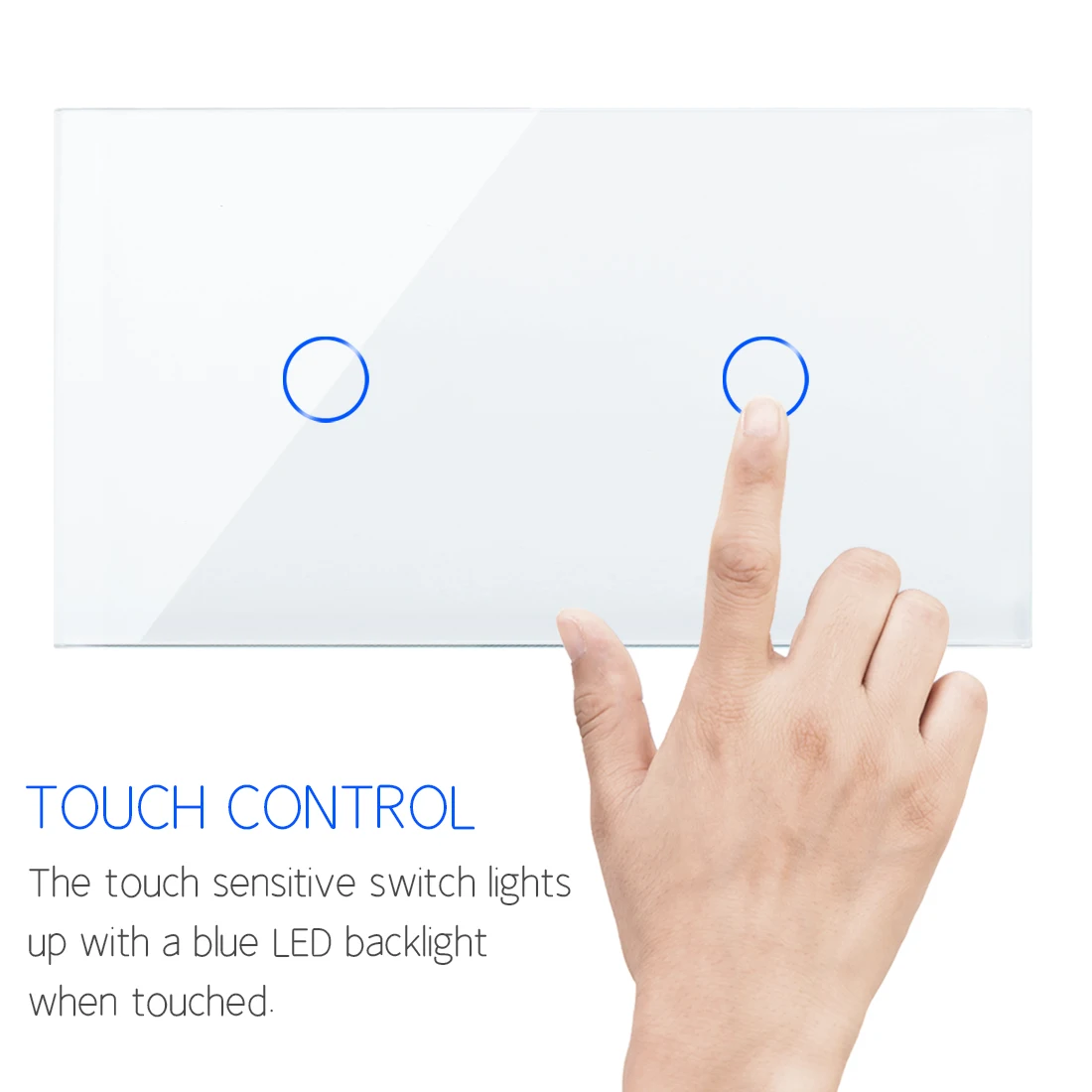 DAJIMEI Wall Touch Switch 2/4/6 Gang 1 Way EU Standard Touch Sensor Switches Glass Panel for Home Improvement