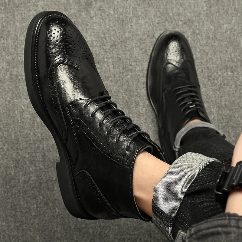 LIHUAMAO retro ankle boots casual Men boots footwear sneaker casual shoes motorcycle boots outdoor hiking high top work shoes