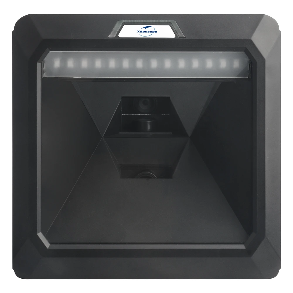 Xkancode 2D Hands-free Desktop Barcode Reader for Supermarket Retail Store Check-out Goods 2D QR Code Hands-free Barcode Scanner