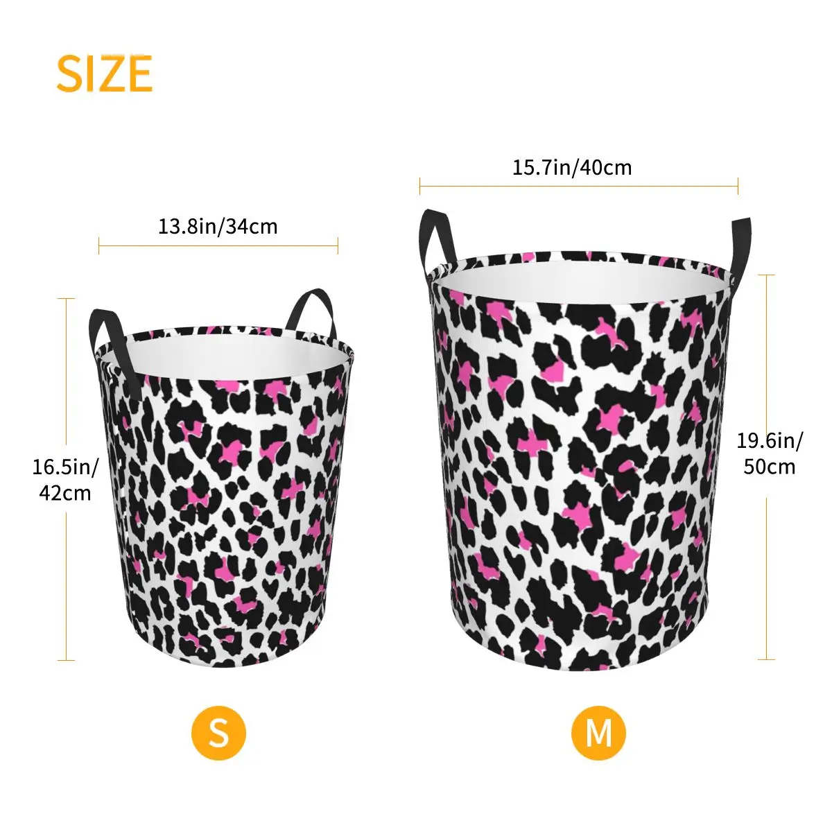 Custom Pink Leopard Laundry Hamper Large Storage Basket Spots African Animal Fur Girls Boys Toy Organizer