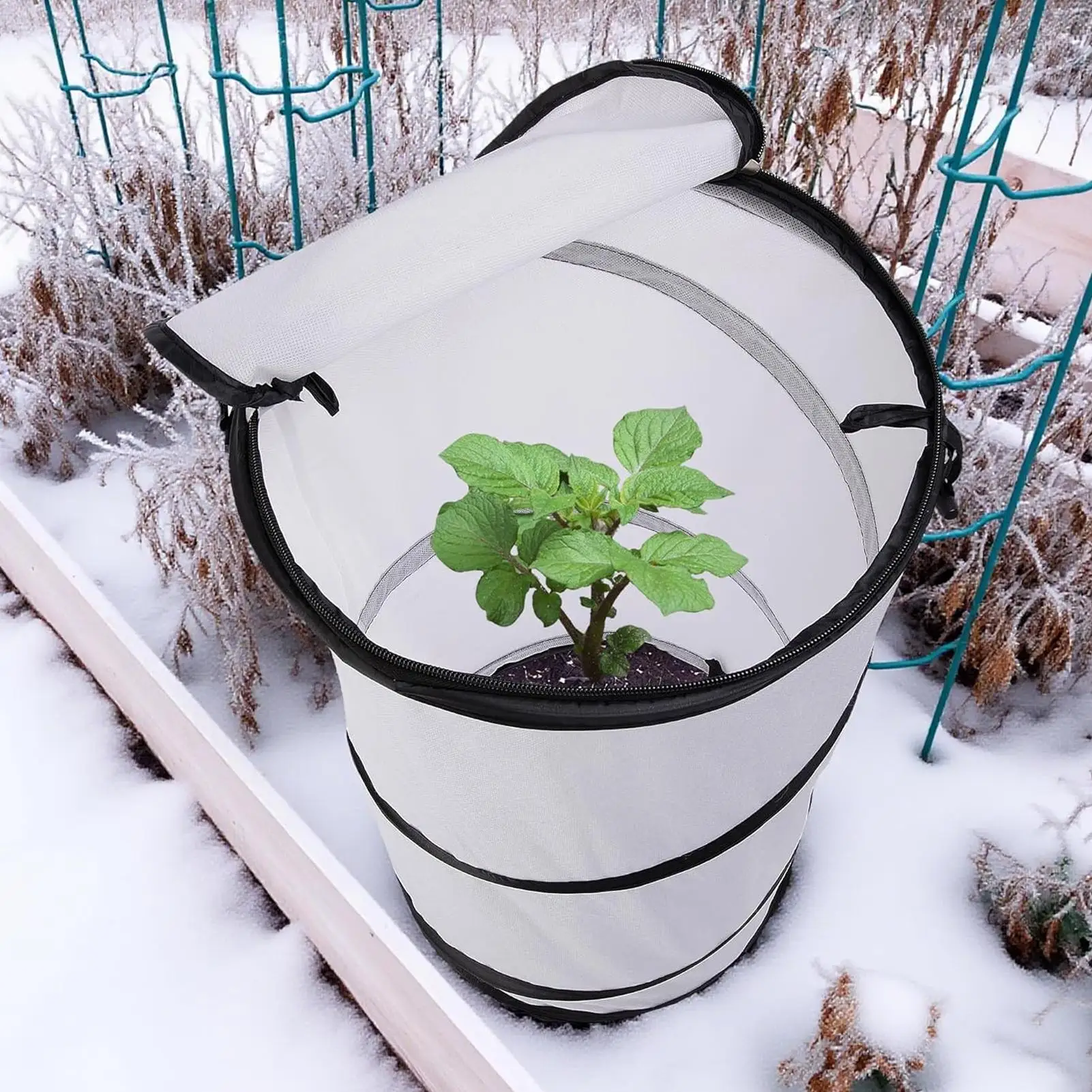 

Уличная защита для зимних растений, 2 предмета, круглый чехол для садовых растений, портативный чехол для утепления цветов для сада, двора, фермы