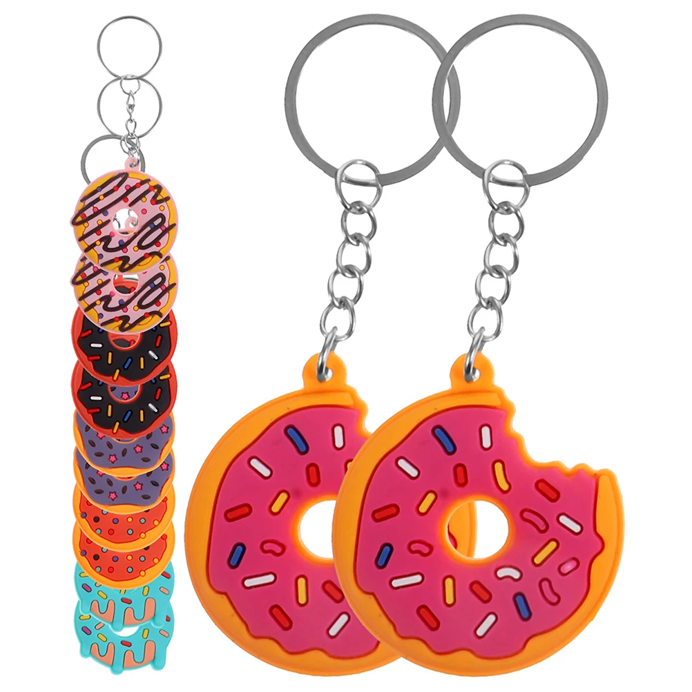 

18pcs Donut Soft PVC Charm Adorable Shape for Bag Keychains Pendant Car Keys Decorative Pendant Trendy Sweet Treats