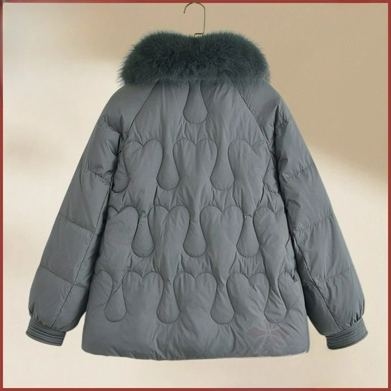 2025 الشتاء المرأة سترة معطف مبطّن بالقطن الكورية نمط منتصف طول منتصف العمر وكبار السن أمي سميكة موضة جاكيت TS474 #6
