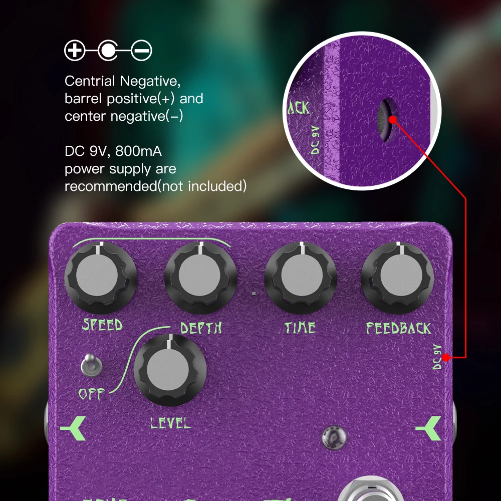 JOYO Dr. J Series D54 Shadow Echo Gitarreneffektpedal verzögert und tiefe Echos-Effektunterstützung DC 9V 800mA für Bandleistung