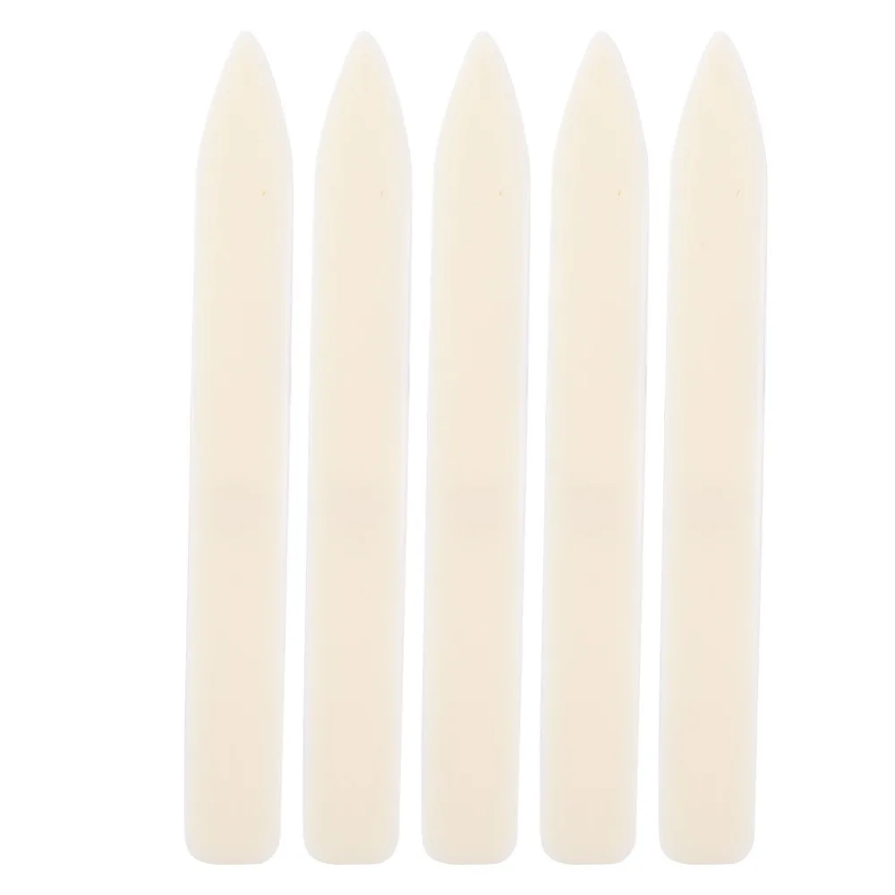 5pcs Plastic Material Bone Folder Tool Long Type Design Hand-Held Tool Leather Craft Folder Edge Trimming Tool Bookbinding Use