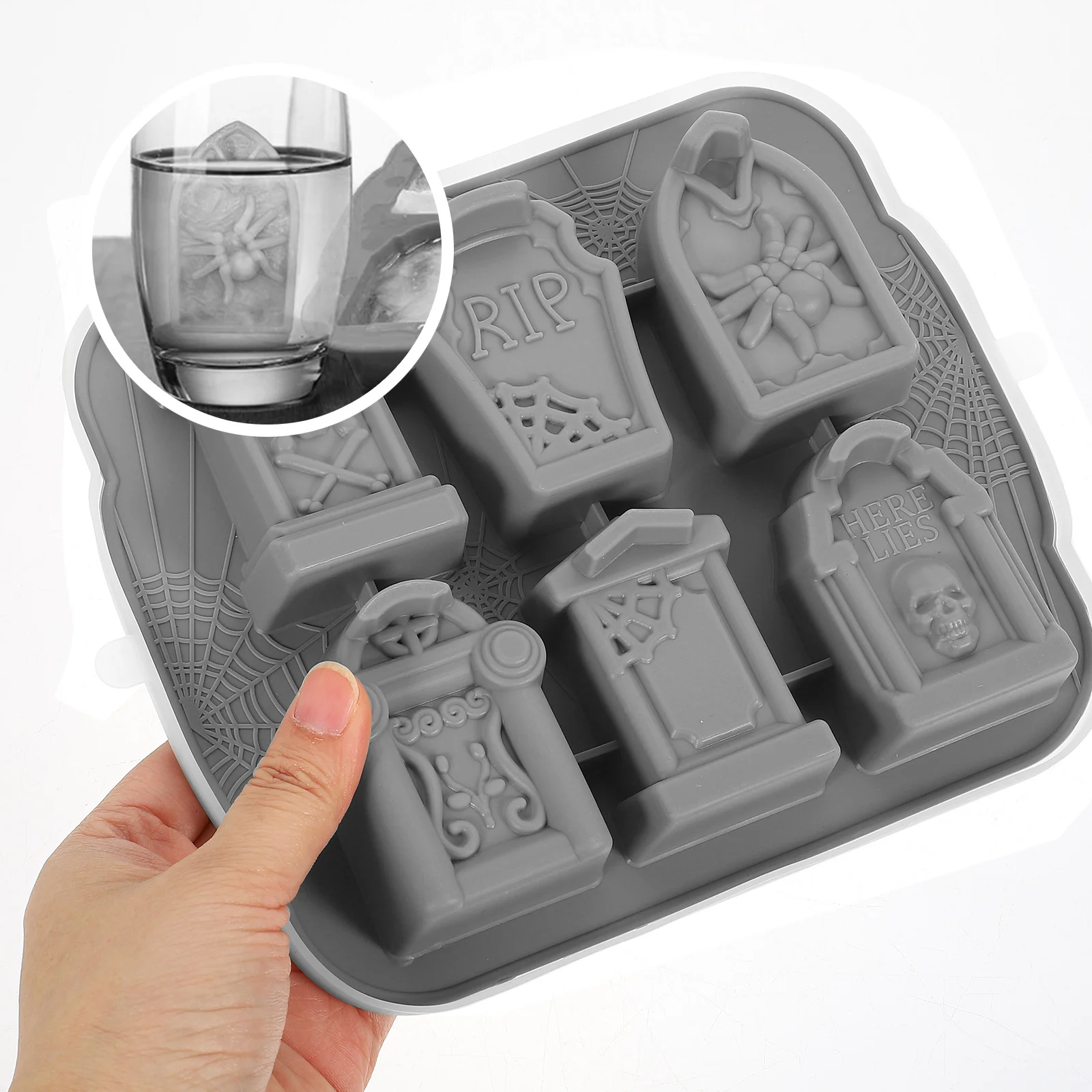 

Skull Cube Tray Halloween Silicone Mold For Pudding Jelly Chocolate Cake Mousse Coffin Freezer Ice Maker Reusable
