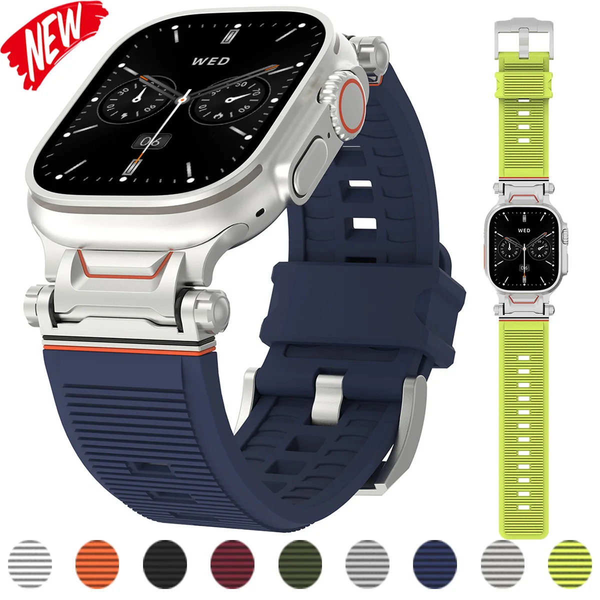 Für Apple Watch Ultra 2 49 mm weiches Silikon ohne Lücken Armband für iWatch Serie 10 46 mm 9 8 7 6 SE 42 mm 44 mm 45 mm Armband