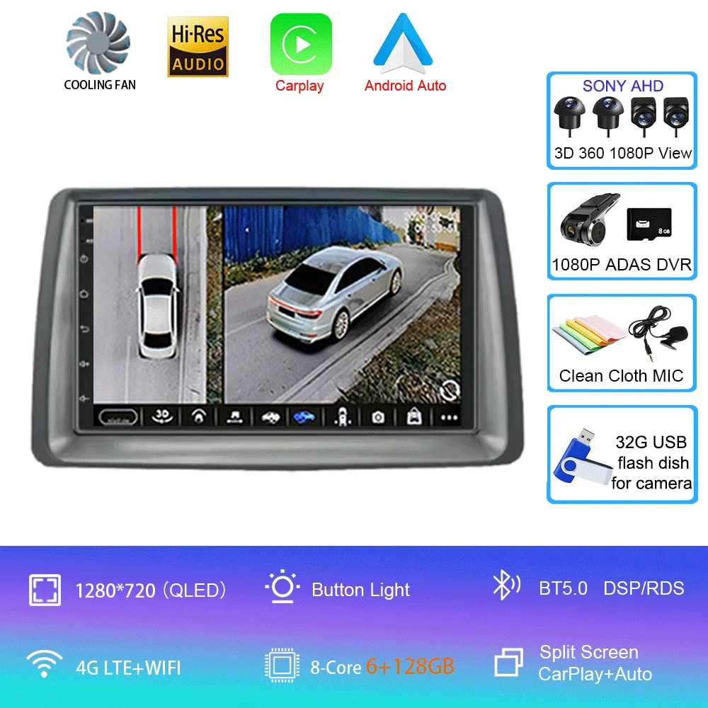 7 inch autoradio Android 16 voor FIAT Panda 2003 2004 2005 2006 2007 - 2012 Stereo Multimedia Speler Navigatie Autoradio Carplay Auto