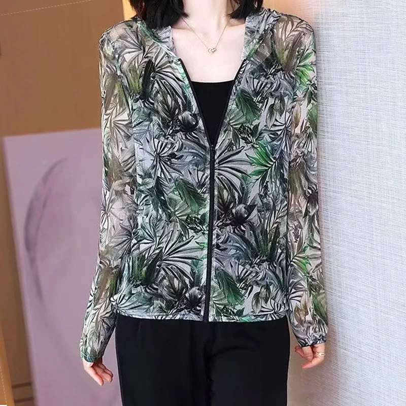 

Сетчатый солнцезащитный женский короткий кардиган, свободный крой, универсальная рубашка с кондиционером, легкий топ