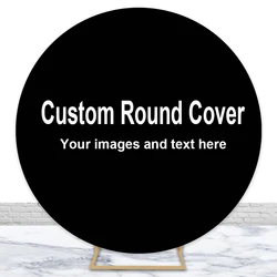 Tableclothsfactory Custom Round Backdrop Cover for Baby Shower Christmas Happy New Year Family Birthday Party Decorations