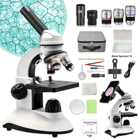 Microscope for Adults Kids Students, 100X-2000X Microscopes, Metal-Body Dual LED, Biological Compound Monocular Microscope Kit